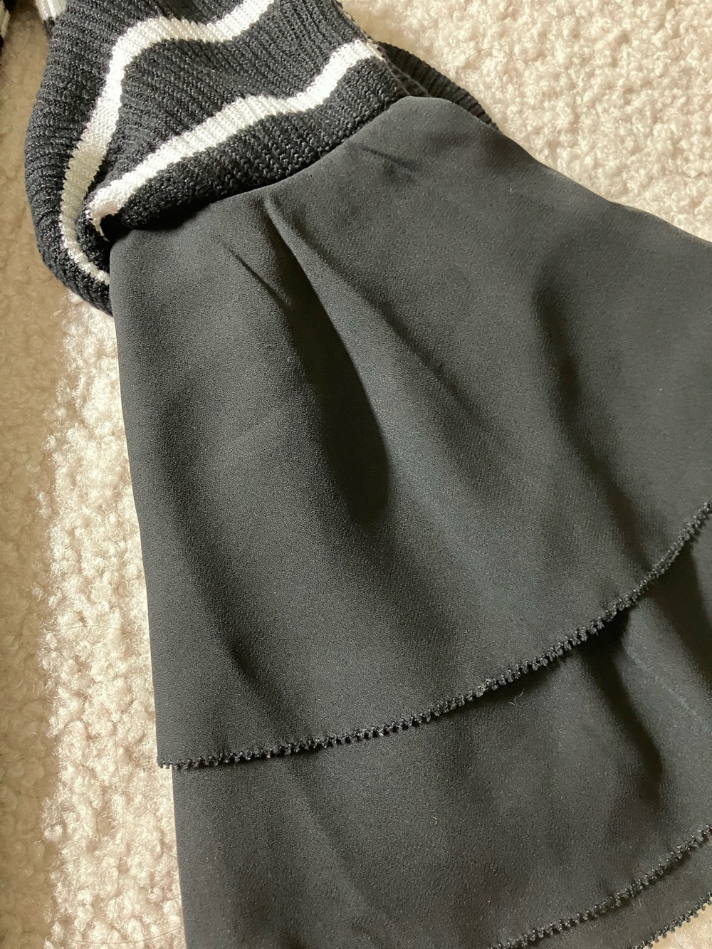 White House Black Market Black and White Striped Scoop-Neck Bell Sleeve Sweater - Picture 10 of 10